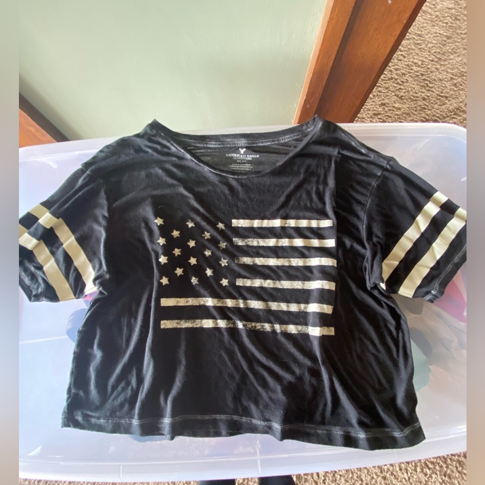 American Eagle flag tee shirt